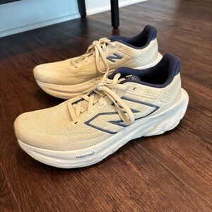 New Balance Beige and Navy Sneakers